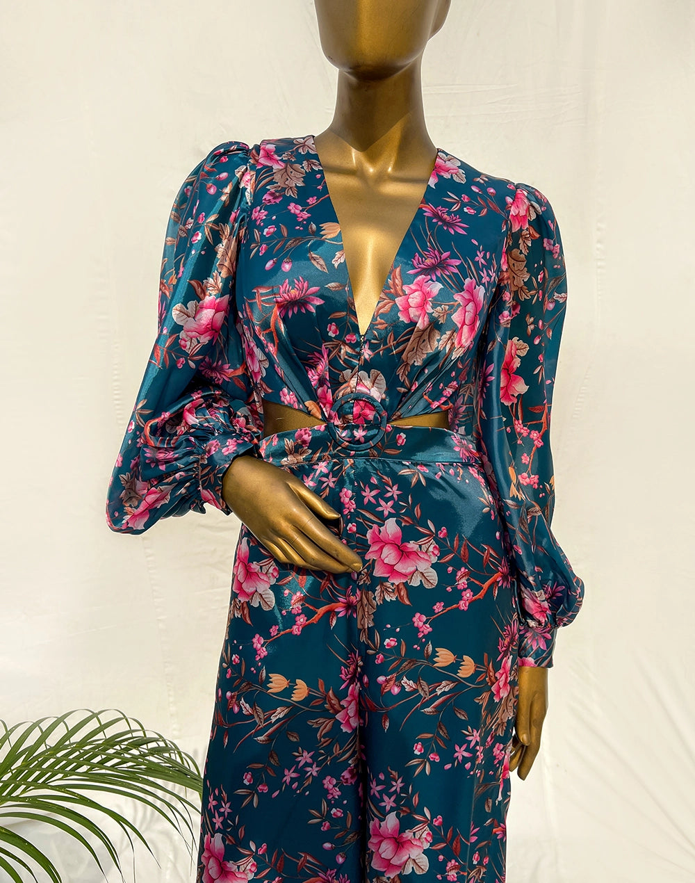 Teal Petal Puzzle Jumpsuit