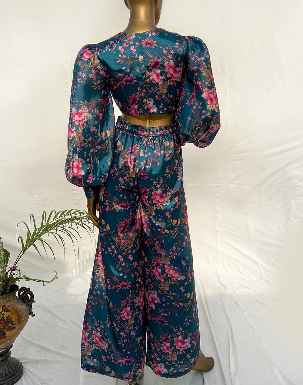 Teal Petal Puzzle Jumpsuit