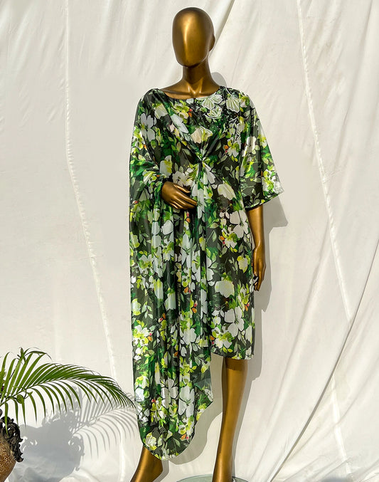 Breezey Green Knotted Kurta Dress