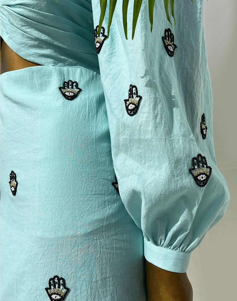 Chic Blue Knotted Short Dress