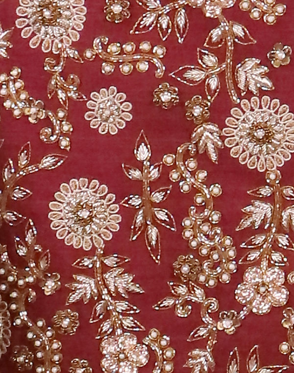 Rust with one-side embroidered Sherwani