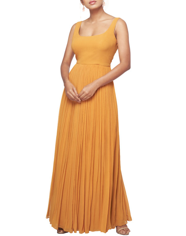 Georgette Gathered Gown