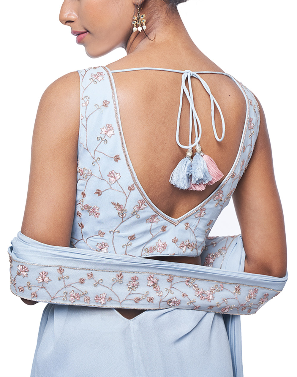 EMBROIDERED POWDER BLUE CHOLI EMBROIDERED POWDER BLUE CHOLI