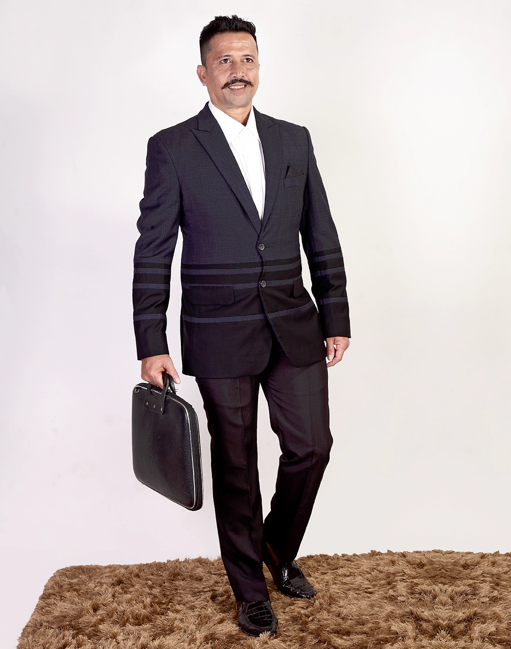 Navy Blue panelled blazer-01