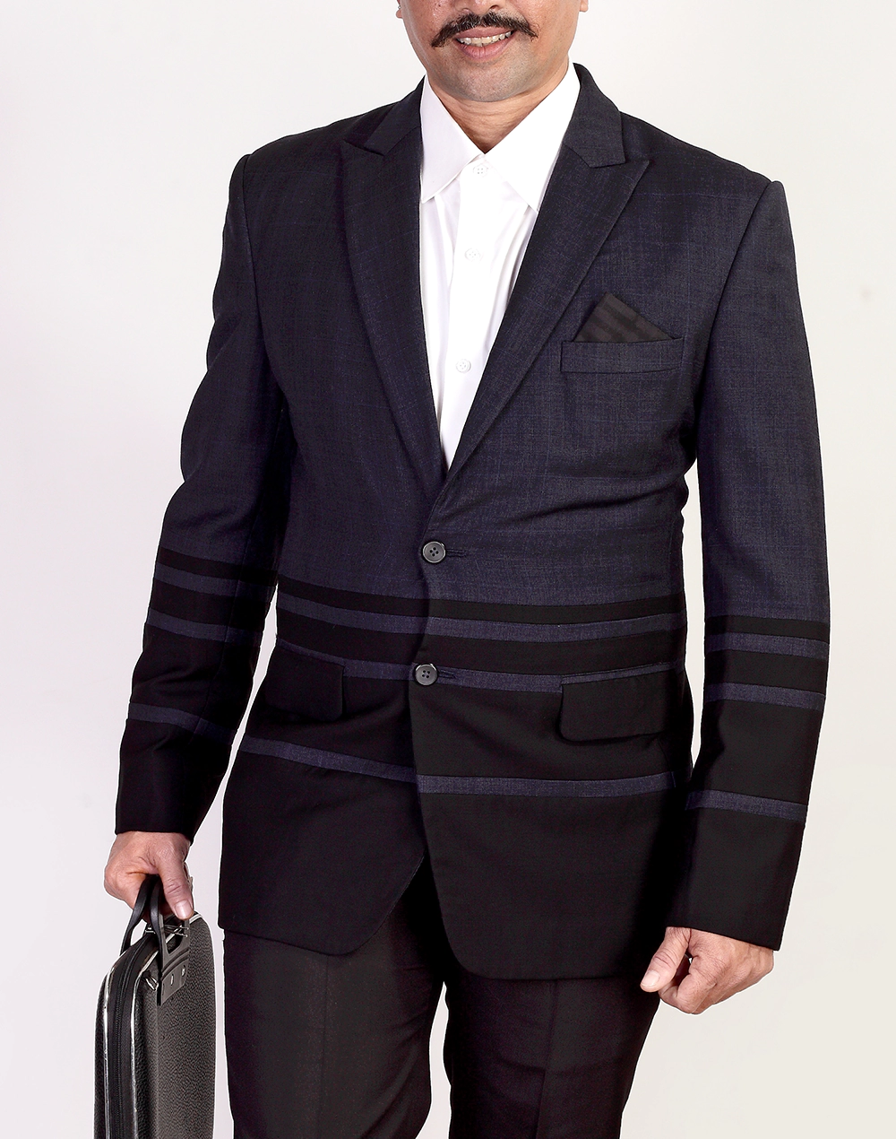 Navy Blue panelled blazer-02