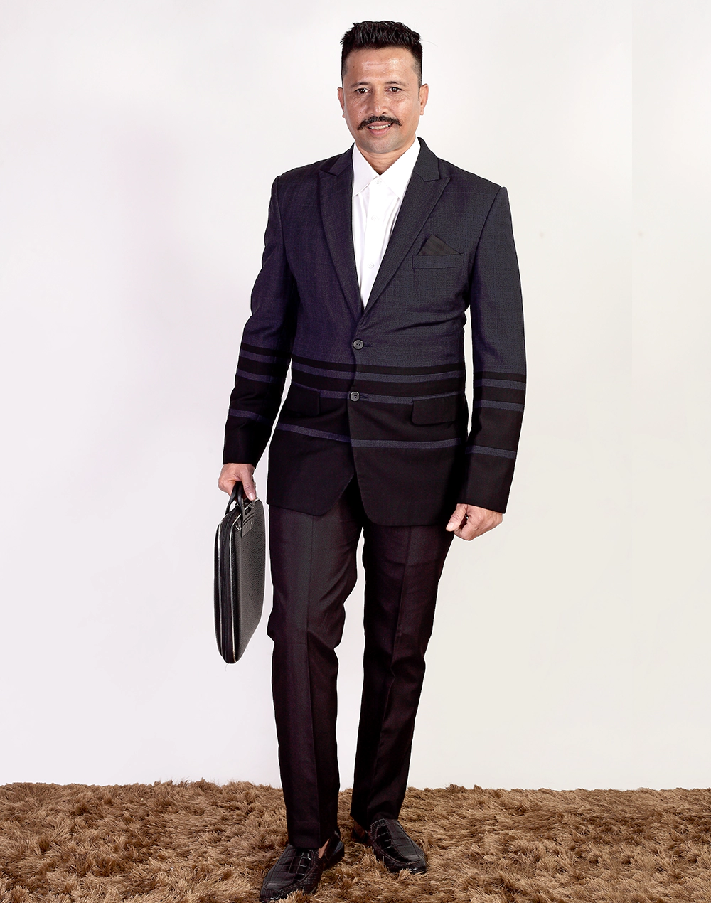 Navy Blue panelled blazer-03